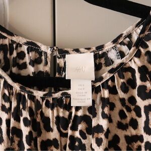 H&M Animal Print Top in Black and Brown